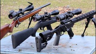 Ruger Precision Rimfire vs CZ455 vs 1022 Target [upl. by Anaerdna]