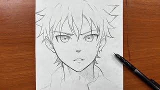 Easy anime drawing  How to draw pretty boy stepbystep [upl. by Kozloski41]