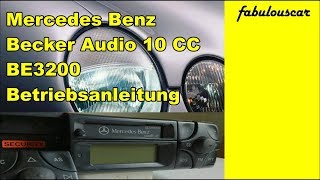 Bedienungsanleitung Operation Guide Manual  Mercedes Benz Becker Radio Audio 10 CC BE3200 [upl. by Rehoptsirhc]