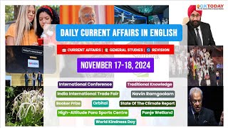 1718 November 2024  Current Affairs in English by GKTODAY 🎯 [upl. by Reyem]