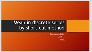 MEANDISCRETE SERIESSHORTCUT METHODCLASS 12 BCOM [upl. by Tiemroth]