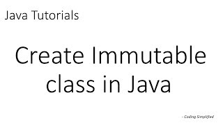 Java Tutorials  Create Immutable class in Java [upl. by Killoran]