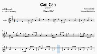 Can Can Easy Sheet Music for Violin Original Tone G Major [upl. by Strickman441]