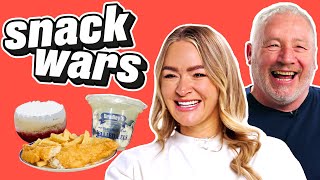 Laura Woods And Ally McCoist Rate Food From England And The Rest Of Europe  Snack Wars [upl. by Aleina]