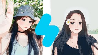 Anime Filter Tutorial  Cartoon Filter Tutorial Snow App [upl. by Eldreda]