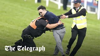 Epsom Derby protester tackled on track during race [upl. by Krefetz919]