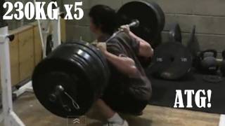 230KG X5 ATG Squat 87KG 720p [upl. by Qiratla796]