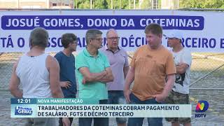 Trabalhadores da Coteminas em Blumenau cobram pagamento de salário FGTS e décimo terceiro [upl. by Klute]