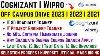 Finally Cognizant  Wipro Superset Biggest Official Mass Hiring Started for 2023  2022  2021 Batch [upl. by Esilrahc]