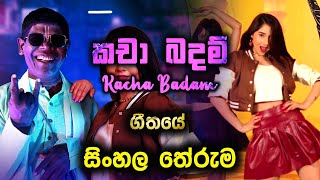 ජනප්‍රියම කචාබදම් ගීතයේ සිංහල තේරුම  Sinhala Kacha Badam Song  kacha badam tiktok hot dance 2024 [upl. by Morgun]