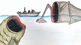 How to draw a Sea Eater and Bloop attacking a Warship [upl. by Whale]