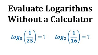 Ex 2 Evaluate Logarithms Without a Calculator  Fractions [upl. by Issy]