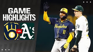 Brewers vs As Game Highlights 82324  MLB Highlights [upl. by Enail]