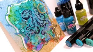 Learn Alcohol Ink Techniques on YUPO Octopus Card [upl. by Lechar]