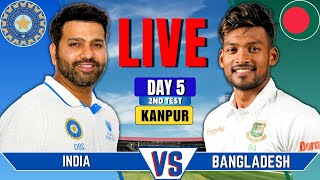 India vs Bangladesh 2nd Test Day 5  Live Cricket Match Today  IND vs BAN Live Score amp Commentary [upl. by Bollinger]