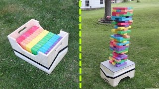 DIY Giant Jenga Game Table  Storage Box [upl. by Maren]