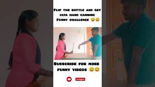 ulta hand canning punishment with bottle flip funny challenge challenge funny funnychallenge 😅😂🤣 [upl. by Anomahs]