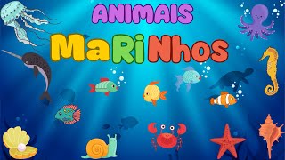 Vamos conhecer os Animais Marinhos  Aprendendo as paravras [upl. by Reeher]