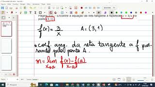 04Econtrando a equação da reta tangente a uma curva num ponto [upl. by Melak]