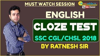 SSC CHSL SSC CGL 2018  Cloze Test By Ratnesh Sir  English  Online Coaching For SSC CGL [upl. by Eisenberg]