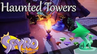 Spyro Reignited Trilogy Haunted Towers Walkthrough  Gems Dragons Wizard Hat and Speedway [upl. by Bunting11]