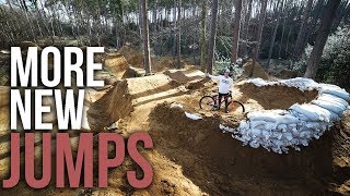 TESTING NEW MTB JUMPS amp RIDING THIS CRAZY BERM [upl. by Hollie]