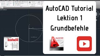 AutoCAD 2D Tutorial Deutsch Lektion 1 Grundbefehle [upl. by Harshman]