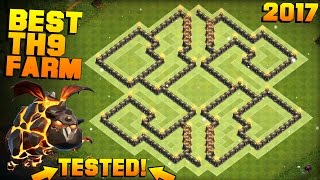 Clash of Clans  No1 BEST TH9 FARMING BASE 2017  PROOF  CoC NEW Town Hall 9 Base with Bomb Tower [upl. by Nell697]