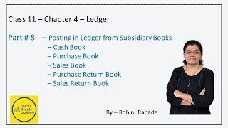 Class 11  Chapter 8  Posting from Subsidiary Books to Ledger [upl. by Tania]