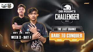 DB ROOMS CHALLENGER SERIES 5  WEEK 3 DAY 1 GROUP A amp B  PUBG MOBILE [upl. by Knapp]