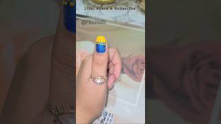 Blue Yellow Nail Art 🌼 nailart shortsfeed shorts nails youtubeshorts trending viralvideo yt [upl. by Nykal]