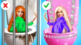 🚨 HELP Barbie is in Jail Extreme Doll Makeover with Cool Gadgets by La La Life Emoji [upl. by Dorothi622]