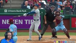 GIANTS FAN REACTS TO Dodgers vs Phillies Game Highlights 71124  MLB Highlights [upl. by Nosredna497]