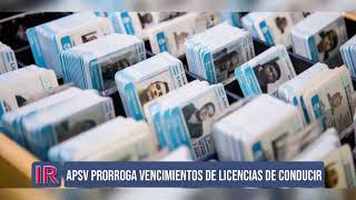 APSV prorroga vencimientos de licencias de conducir [upl. by Assirt]