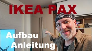 IKEA Pax Schrank aufbauen Anleitung Schublade einbauen Tür und Türgriff montieren Kleiderschrank [upl. by Ssor]