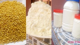 How to make Instant soya milk powderSoya beans powder for babiesbabyfood [upl. by Naesad]