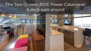 Two Oceans 850E Power Catamaran A Dock Walk Around [upl. by Quick246]