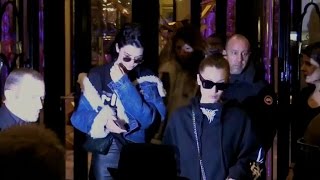 EXCLUSIVE  Kendall Jenner and Bella Hadid on their way to Alexandre Vauthier show in Paris [upl. by Erinna]