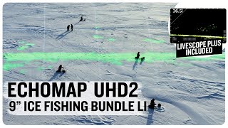 The latest in LiveScope ICE FISHING technology 9quot ECHOMAP™ UHD2 Ice Fishing Bundle LI [upl. by Leerzej]