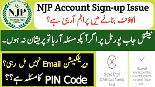 National Job Portal Account Signup Issue  NJP Email Verification  PIN Code Issue [upl. by Kanya713]