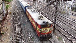 TRAIN over TRAIN  WAP4 over WAM4  KOPAR BRIDGE  Indian Railways [upl. by Meuser]