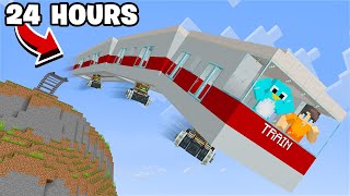 24 HOUR OVERNIGHT in a Minecraft Train [upl. by Ahsienor631]