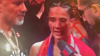 EMOTIONAL AMANDA SERRANO IMMEDIATE REACTION TO LOSING TO KATIE TAYLOR POST FIGHT INTERVIEW [upl. by Bonny]