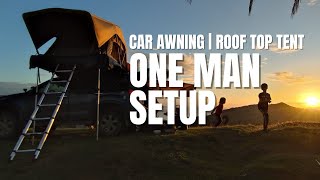 Is it hard to set up the car awning tent and roof top tent alone [upl. by Ynaoj]