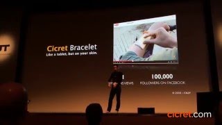 Cicret Bracelet at the Wearable Technologies Conference 2016 [upl. by Avehs]