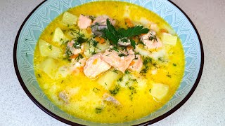 Schnelles Lachssuppe Rezept Sehr einfaches Rezept für Fischsuppe Lachssuppe mit Sahne [upl. by Bayer]