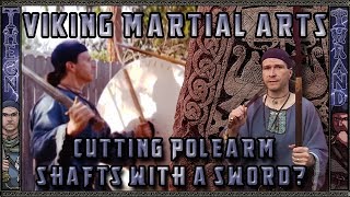 Viking Martial Art lesson 3 Cutting spear or polearm shafts with a sword Reply to Skallagrim [upl. by Byers]