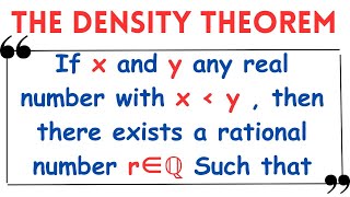 The density theorem  Real Analysis [upl. by Barthol]