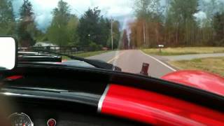 Shelby Cobra 427 incar racing down a country road and doing a burnout [upl. by Dalis561]