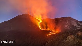 Dramatic Video Captures Eruption Of Mount Etna  Insider News [upl. by Russia479]